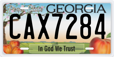 GA license plate CAX7284