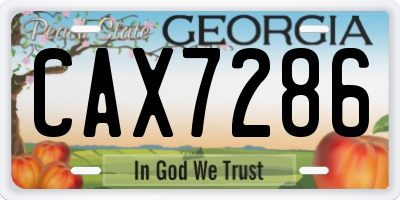 GA license plate CAX7286