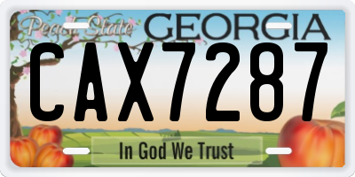 GA license plate CAX7287