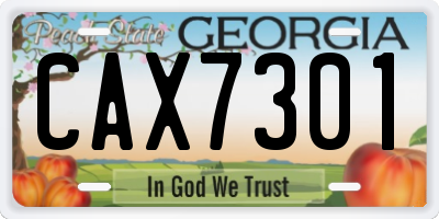 GA license plate CAX7301