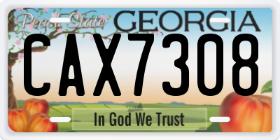 GA license plate CAX7308