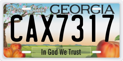 GA license plate CAX7317