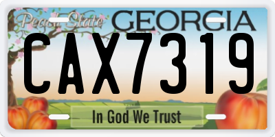 GA license plate CAX7319