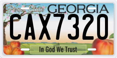 GA license plate CAX7320