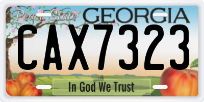 GA license plate CAX7323