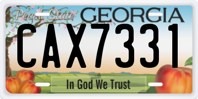 GA license plate CAX7331