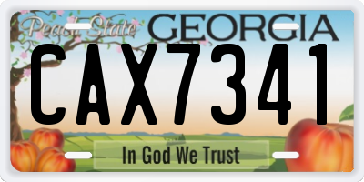 GA license plate CAX7341