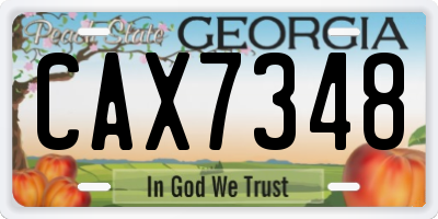 GA license plate CAX7348