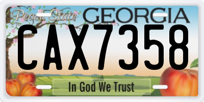 GA license plate CAX7358