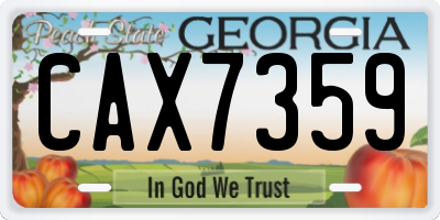 GA license plate CAX7359