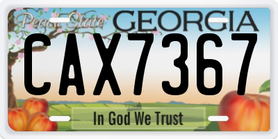 GA license plate CAX7367