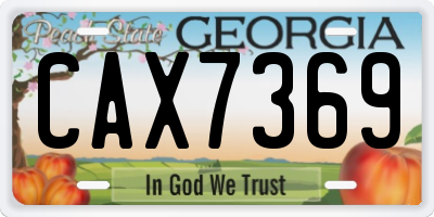 GA license plate CAX7369