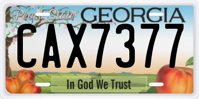 GA license plate CAX7377