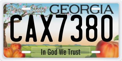 GA license plate CAX7380
