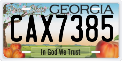 GA license plate CAX7385