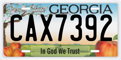 GA license plate CAX7392