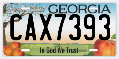 GA license plate CAX7393