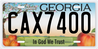 GA license plate CAX7400