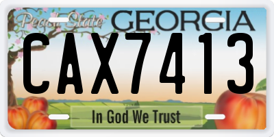 GA license plate CAX7413
