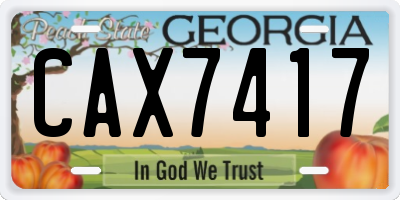 GA license plate CAX7417