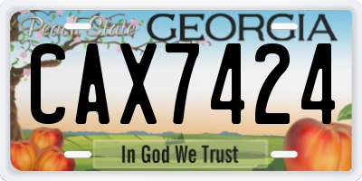 GA license plate CAX7424