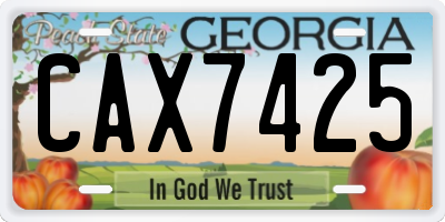 GA license plate CAX7425