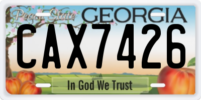 GA license plate CAX7426