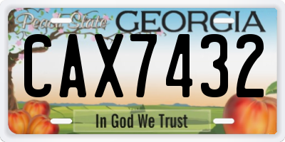 GA license plate CAX7432
