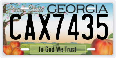GA license plate CAX7435