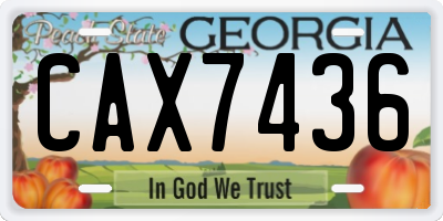 GA license plate CAX7436