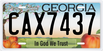 GA license plate CAX7437