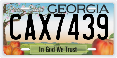 GA license plate CAX7439