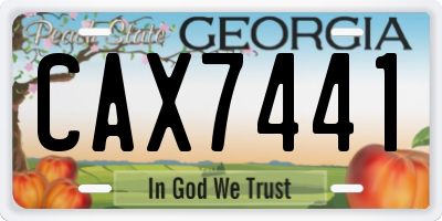 GA license plate CAX7441