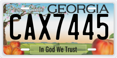 GA license plate CAX7445