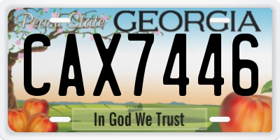 GA license plate CAX7446
