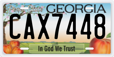 GA license plate CAX7448