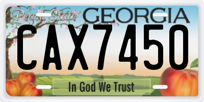 GA license plate CAX7450