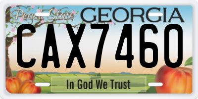 GA license plate CAX7460