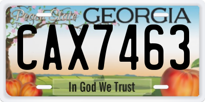 GA license plate CAX7463
