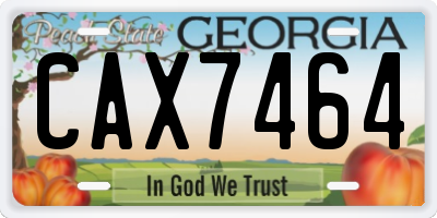 GA license plate CAX7464