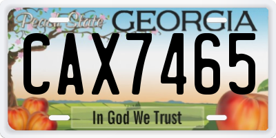 GA license plate CAX7465