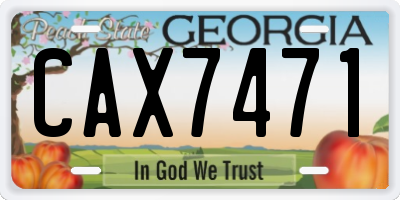 GA license plate CAX7471