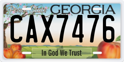 GA license plate CAX7476