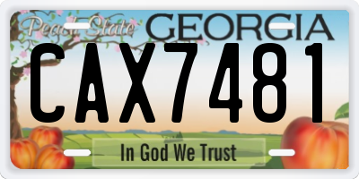 GA license plate CAX7481