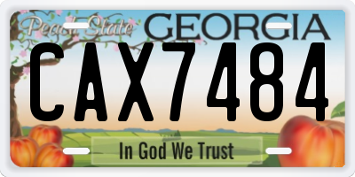 GA license plate CAX7484