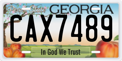 GA license plate CAX7489