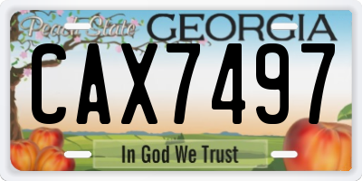 GA license plate CAX7497