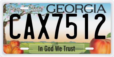 GA license plate CAX7512
