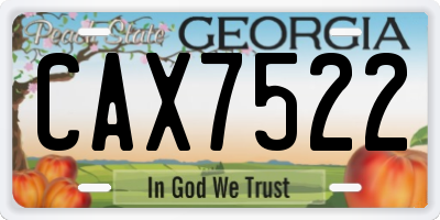 GA license plate CAX7522