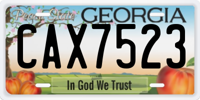 GA license plate CAX7523